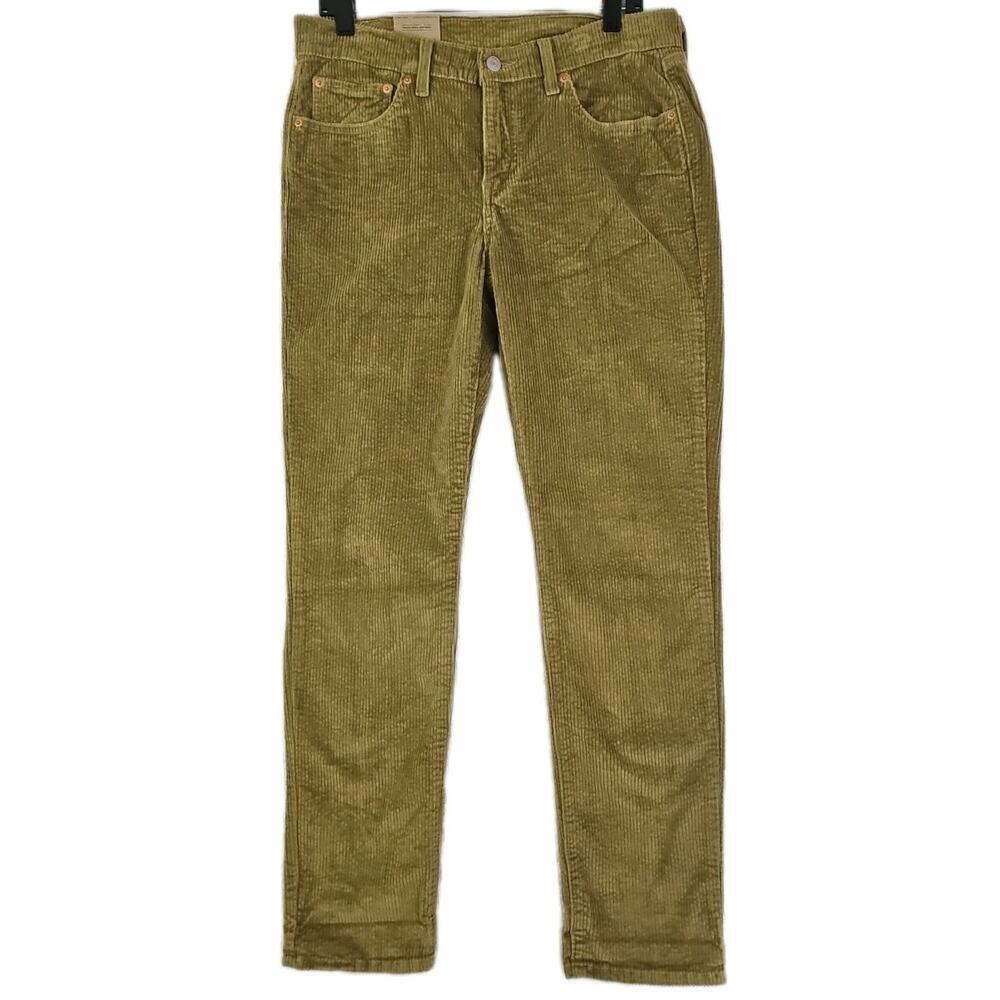 Levi's ~Woman Size 30×30~ Brown/Green Mid Rise Boyfriend Jeans CORDUROY NWT.